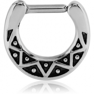 SURGICAL STEEL HINGED SEPTUM CLICKER PIERCING