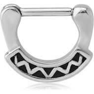 SURGICAL STEEL HINGED SEPTUM CLICKER PIERCING