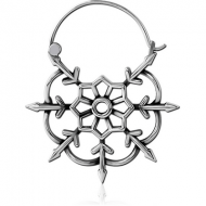 SURGICAL STEEL HOOP EARRING FOR TUNNEL