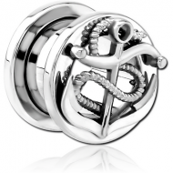 STAINLESS STEEL THREADED TUNNEL WITH SURGICAL STEEL TOP PIERCING