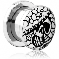 STAINLESS STEEL THREADED TUNNEL WITH SURGICAL STEEL TOP PIERCING