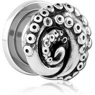 STAINLESS STEEL THREADED TUNNEL WITH SURGICAL STEEL TOP PIERCING