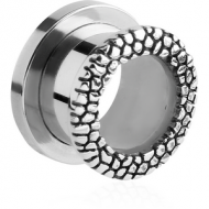 STAINLESS STEEL THREADED TUNNEL WITH SURGICAL STEEL TOP - SKIN PIERCING