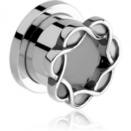 STAINLESS STEEL THREADED TUNNEL WITH SURGICAL STEEL TOP - CELTIC CIRCLE PIERCING