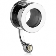 STAINLESS STEEL THREADED TUNNEL WITH SURGICAL STEEL TOP WITH SYNTHETIC PEARL