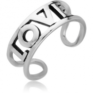SURGICAL STEEL TOE RING - LOVE