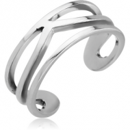 SURGICAL STEEL TOE RING - LONG V IN FRAME