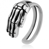 SURGICAL STEEL TOE RING - SKELETON HAND