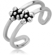 SURGICAL STEEL TOE RING - FLOWERS