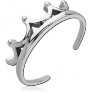 SURGICAL STEEL TOE RING - CROWN