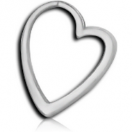 SURGICAL STEEL HOOP EARRINGS FOR TUNNEL - HEART PIERCING