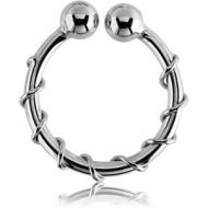 SURGICAL STEEL FAKE SEPTUM RING - TWIST LINE PIERCING