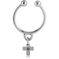 SURGICAL STEEL FAKE SEPTUM RING WITH CHARM PIERCING