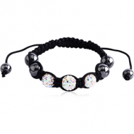 CRYSTALINE BRACELET 3 BALLS (10 MM) 4 HEMATITE (10 MM) 2 HEMATITE (8 MM)