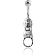 STERLING SILVER 925 JEWELLED NAVEL BANANA PIERCING