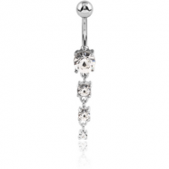 STERLING SILVER 925 JEWELLED NAVEL BANANA PIERCING