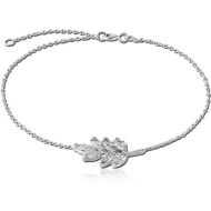 STERLING SILVER 925 JEWELLED BRACELET - LEAF