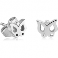 STERLING SILVER 925 EAR STUDS PAIR - BUTTERFLY