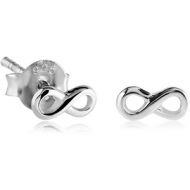 STERLING SILVER 925 EAR STUDS PAIR - INFINITY