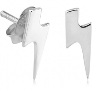 STERLING SILVER 925 EAR STUDS PAIR - LIGHTNING