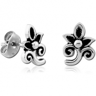 STERLING SILVER 925 EAR STUDS PAIR - FOLWER