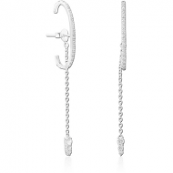 STERLING SILVER 925 JEWELLED BACK EARRINGS WITH STUDS PAIR