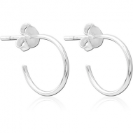 STERLING SILVER 925 EAR STUDS PAIR - HOOP