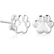 STERLING SILVER 925 EAR STUDS PAIR - PAW
