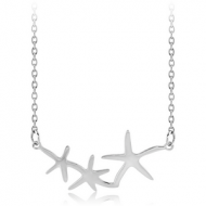 STERLING SILVER 925 NECKLACE WITH PENDANT - THREE STARFISH