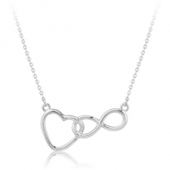 STERLING SILVER 925 NECKLACE WITH PENDANT - HEART AND INFINITY