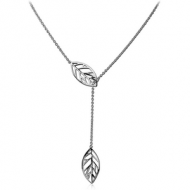 STERLING SILVER 925 NECKLACE WITH PENDANT - LEAF
