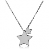 STERLING SILVER 925 NECKLACE WITH PENDANT - TWO STARS