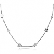 STERLING SILVER 925 JEWELLED NECKLACE WITH PENDANT - STARS