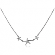 STERLING SILVER 925 NECKLACE WITH PENDANT - THREE STARFISH