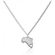 STERLING SILVER 925 PLATED AFRICA NECKLACE WITH PENDANT
