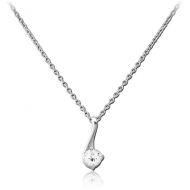 STERLING SILVER 925 JEWELLED NECKLACE WITH PENDANT