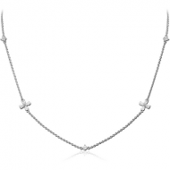 STERLING SILVER 925 NECKLACE WITH JEWELLED PENDANT