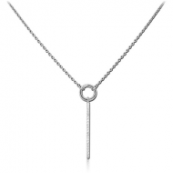 STERLING SILVER 925 NECKLACE WITH JEWELLED PENDANT