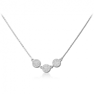 STERLING SILVER 925 JEWELLED NECKLACE WITH PENDANT
