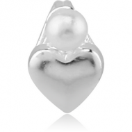 STERLING SILVER 925 PENDANT WITH SYNTACTIC PEARL - HEART