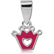 STERLING SILVER 925 PENDANT WITH ENAMEL - CROWN