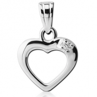 STERLING SILVER 925 JEWELLED PENDANT - HEART