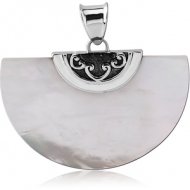 STERLING SILVER 925 PENDANT WITH WHITE SHELL CUT