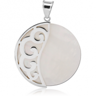 STERLING SILVER 925 PENDANT WITH WHITE SHELL CUT