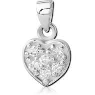 STERLING SILVER 925 JEWELLED PENDANT - HEART