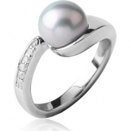 STERLING SILVER 925 JEWELLED RING WITH SHELL PEARL