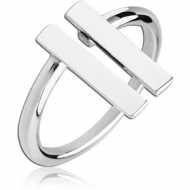 STERLING SILVER 925 OPEN RING - TWO FLAT LINES