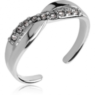 STERLING SILVER 925 JEWELLED TOE RING - INFINITY