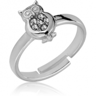 STERLING SILVER 925 JEWELLED TOE RING - OWL