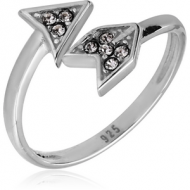 STERLING SILVER 925 JEWELLED TOE RING - ARROW